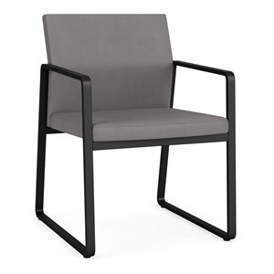 Gansett Reception Waiting Room Healthcare Guest Chair / Black Steel / Light Gray