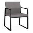 Gansett Reception Waiting Room Healthcare Guest Chair / Black Steel / Light Gray