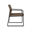 Gansett Reception Waiting Room Healthcare Guest Chair / Black Steel / Brown