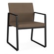 Gansett Reception Waiting Room Healthcare Guest Chair / Black Steel / Brown