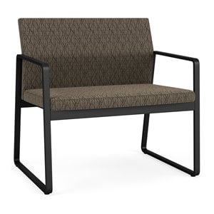 Gansett Reception Waiting Room Healthcare Bariatric Chair / Black Steel / Brown