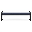 Gansett Reception Waiting Room Healthcare 3-Seat Bench / Black Steel / Blue