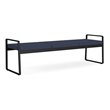 Gansett Reception Waiting Room Healthcare 3-Seat Bench / Black Steel / Blue