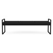 Gansett Reception Waiting Room Healthcare 3-Seat Bench / Black Steel / Black