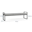 Gansett Reception Waiting Room Healthcare 3-Seat Bench / Black Steel / Black