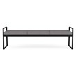 Gansett Reception Waiting Room 3-Seat Bench / Black Steel / Light Gray