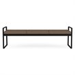 Gansett Reception Waiting Room Healthcare 3-Seat Bench / Black Steel / Brown