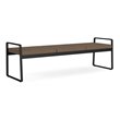 Gansett Reception Waiting Room Healthcare 3-Seat Bench / Black Steel / Brown