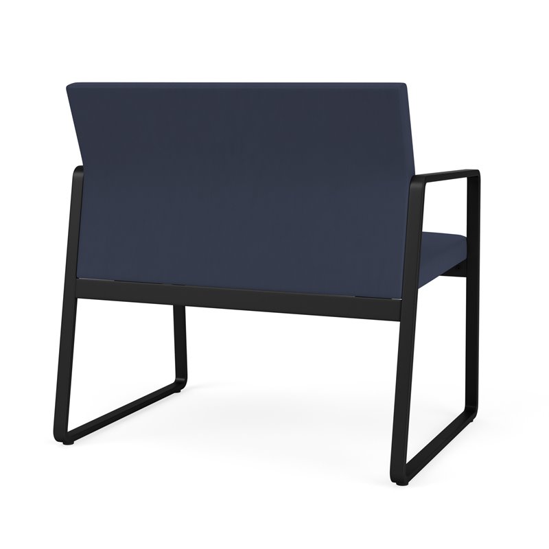 Gansett Reception Waiting Room Healthcare Bariatric Chair / Black Steel / Blue