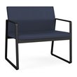 Gansett Reception Waiting Room Healthcare Bariatric Chair / Black Steel / Blue