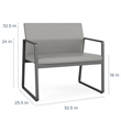 Gansett Reception Waiting Room Healthcare Bariatric Chair / Black Steel / Black