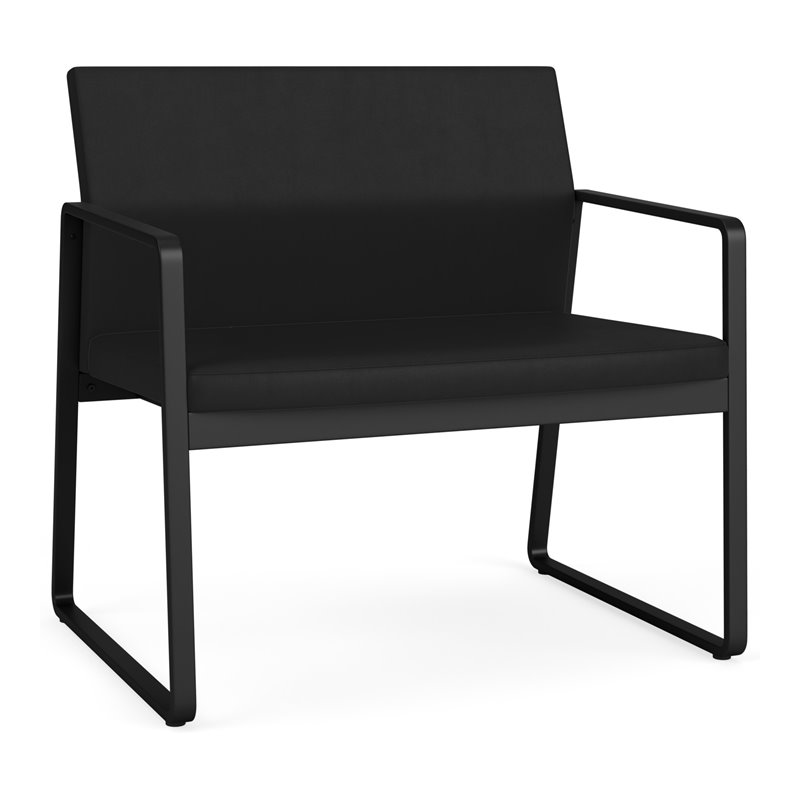 Gansett Reception Waiting Room Healthcare Bariatric Chair / Black Steel / Black
