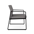 Gansett Reception Waiting Room Bariatric Chair / Black Steel / Light Gray