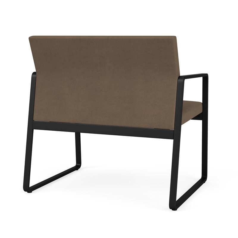Gansett Reception Waiting Room Healthcare Bariatric Chair / Black Steel / Brown
