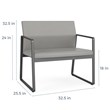 Gansett Reception Waiting Room Healthcare Bariatric Chair / Black Steel / Brown