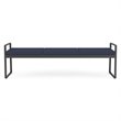 Gansett Reception Waiting Room Healthcare 3-Seat Bench / Charcoal Steel / Blue