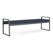 Gansett Reception Waiting Room Healthcare 3-Seat Bench / Charcoal Steel / Blue
