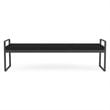 Gansett Reception Waiting Room Healthcare 3-Seat Bench / Charcoal Steel / Black