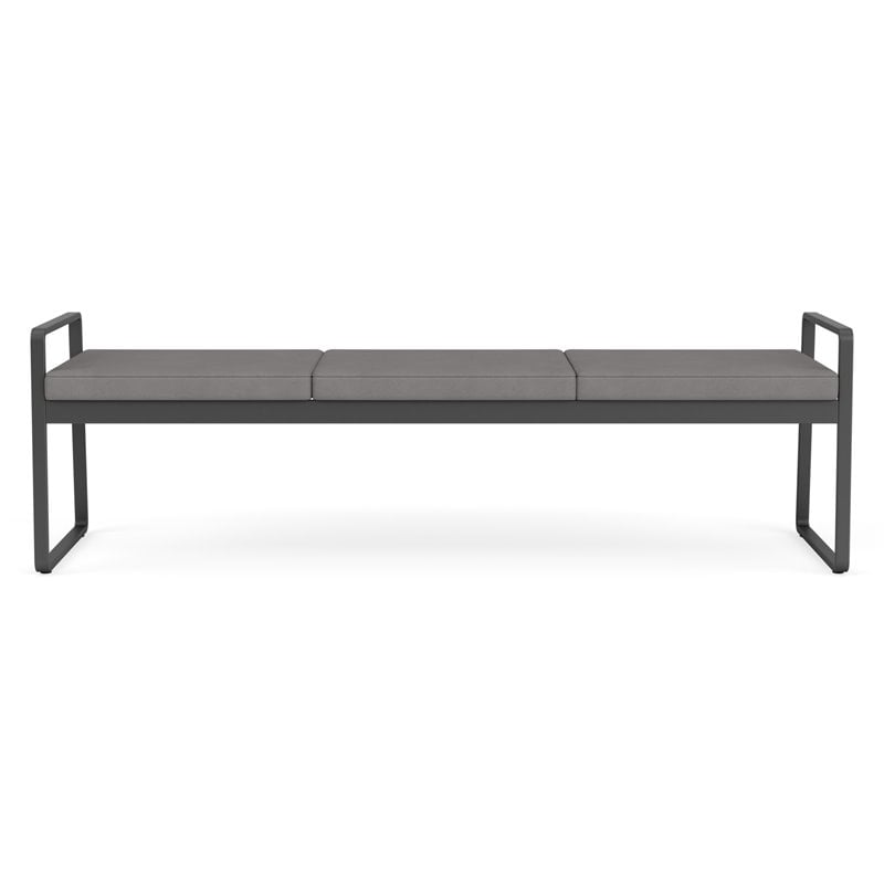 Gansett Reception Waiting Room 3-Seat Bench / Charcoal Steel / Light Gray