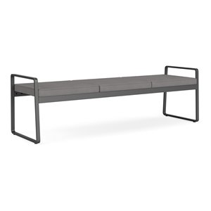 Gansett Reception Waiting Room 3-Seat Bench / Charcoal Steel / Light Gray