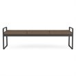 Gansett Reception Waiting Room Healthcare 3-Seat Bench / Charcoal Steel / Brown