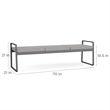 Gansett Reception Waiting Room Healthcare 3-Seat Bench / Charcoal Steel / Brown