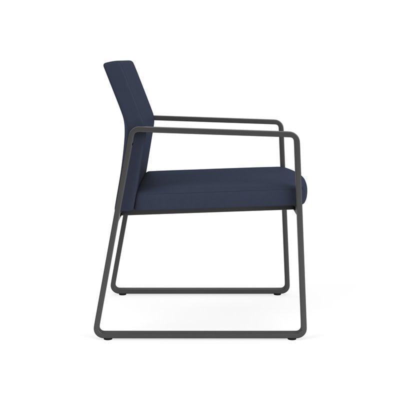 Gansett Reception Waiting Room Healthcare Guest Chair / Charcoal Steel / Blue