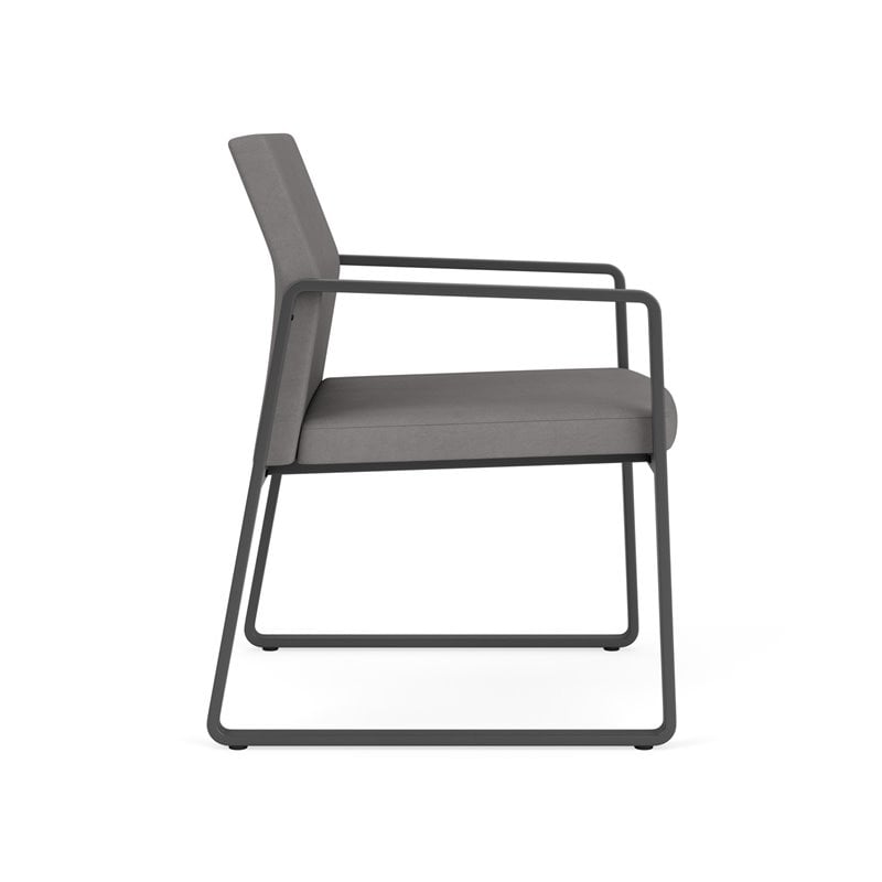 Gansett Reception Waiting Room Guest Chair / Charcoal Steel / Light Gray