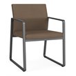 Gansett Reception Waiting Room Healthcare Guest Chair / Charcoal Steel / Brown