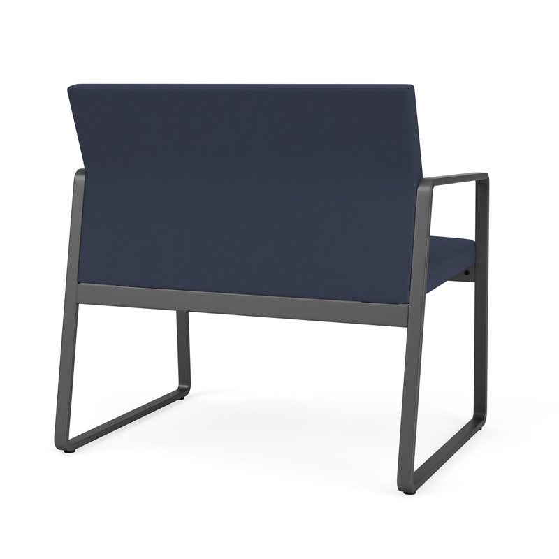 Gansett Reception Waiting Room Bariatric Chair / Charcoal Steel / Blue