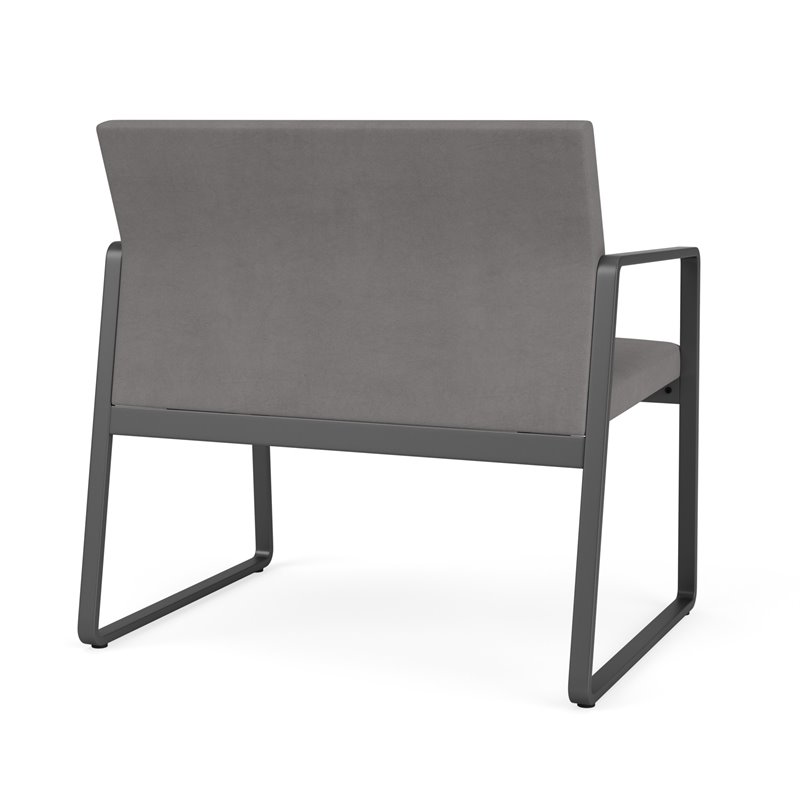Gansett Reception Waiting Bariatric Chair / Charcoal Steel / Light Gray