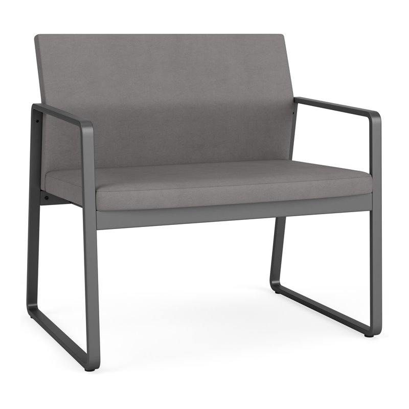 Gansett Reception Waiting Bariatric Chair / Charcoal Steel / Light Gray