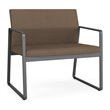 Gansett Reception Waiting Room Bariatric Chair / Charcoal Steel / Brown
