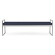 Gansett Reception Waiting Room Healthcare 3-Seat Bench / Silver Steel / Blue