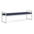 Gansett Reception Waiting Room Healthcare 3-Seat Bench / Silver Steel / Blue