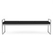 Gansett Reception Waiting Room Healthcare 3-Seat Bench / Silver Steel / Black