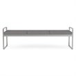 Gansett Reception Waiting Room 3-Seat Bench / Silver Steel / Light Gray