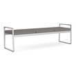 Gansett Reception Waiting Room 3-Seat Bench / Silver Steel / Light Gray