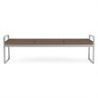 Gansett Reception Waiting Room Healthcare 3-Seat Bench / Silver Steel / Brown