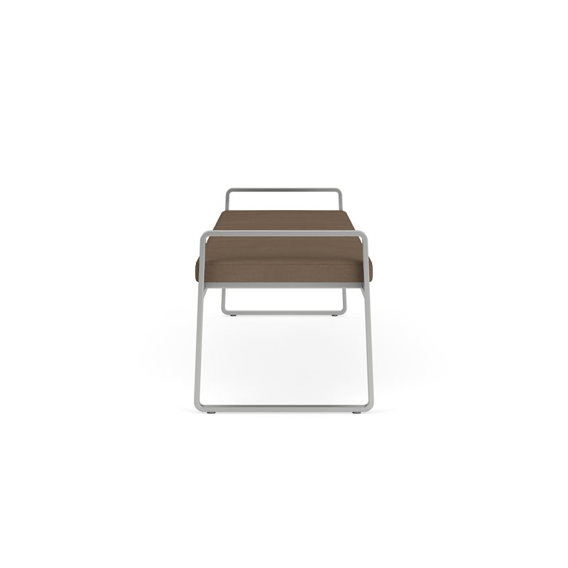 Gansett Reception Waiting Room Healthcare 3-Seat Bench / Silver Steel / Brown