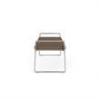 Gansett Reception Waiting Room Healthcare 3-Seat Bench / Silver Steel / Brown