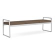 Gansett Reception Waiting Room Healthcare 3-Seat Bench / Silver Steel / Brown