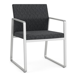 Gansett Reception Waiting Room Healthcare Guest Chair / Silver Steel / Dark Gray