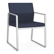 Gansett Reception Waiting Room Healthcare Guest Chair / Silver Steel / Blue