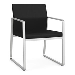 Gansett Reception Waiting Room Healthcare Guest Chair / Silver Steel / Black