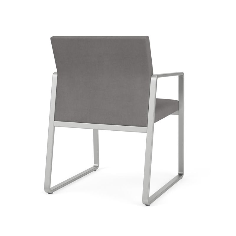 Gansett Reception Waiting Room Guest Chair / Silver Steel / Light Gray