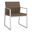 Gansett Reception Waiting Room Healthcare Guest Chair / Silver Steel / Brown