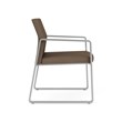 Gansett Reception Waiting Room Healthcare Guest Chair / Silver Steel / Brown