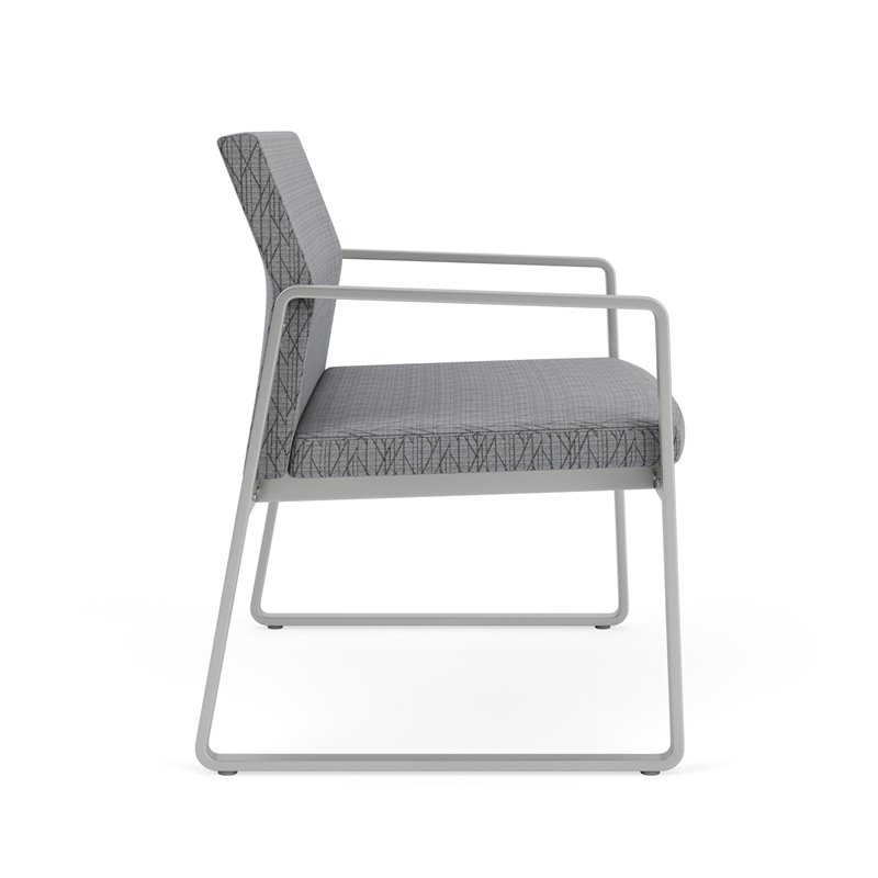 Gansett Reception Waiting Room Healthcare Bariatric Chair / Silver Steel / Gray