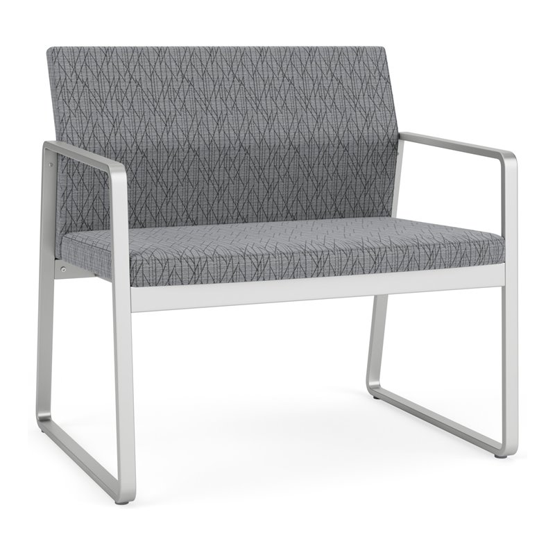Gansett Reception Waiting Room Healthcare Bariatric Chair / Silver Steel / Gray